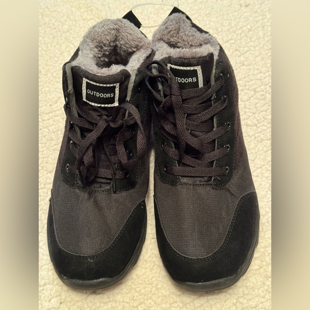 Snow Boots Faux Fur Lined Booties Anti-Slip Ankle Boots Winter Sneakers 9.5‎